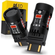 LED Bulb Red with Cooling Fan, 28W 4800LM Super Bright Dual Function Brake 3157 picture