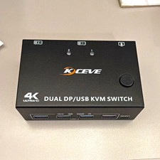 KCEVE KC-KVM202DP 2-Port Dual DisplayPort KVM Switch USB 3.0 USB-C 4K picture