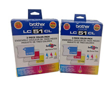 Lot 2 Genuine Brother LC51CL LC513PKS CMY Color Ink 3-Pack OEM NOS picture