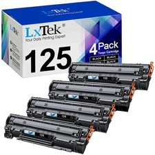 LxTek CRG-125 Black Toner Cartridge 4 Pack Open Box picture