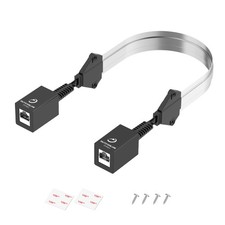 1.47ft/0.45m Flat Ethernet Extension Cable Female To Female Narrow Gaps PoE picture