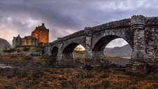 Landscape architecture castle medieval scotland eilean Custom Gaming Mat Desk picture