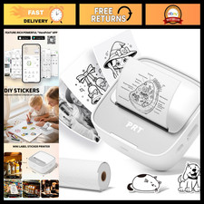 Portable Mini Sticker Printer - Thermal Printing, Includes 1 Roll Sticker Paper picture