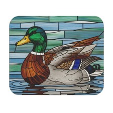 Mallard Duck Mouse Pad bird watcher avian desk office stained glass look nature picture