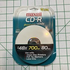 Maxwell CD-R - 48x, 700 MB, 80 min 15/Pack - Recordable/printable white - NEW picture