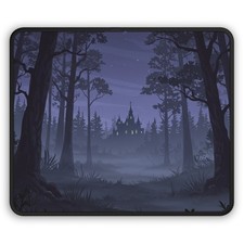 Spooky Forest Castle Gaming Mouse Pad | Haunted Nightscape picture