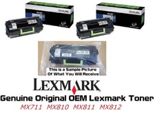 2 Partially New Genuine 62D1X0E 621XE Toner MX711 MX810 MX811 MX812 40% Toner picture