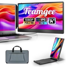 Laptop Screen Extender -14'' Portable Monitor Plug & Play, 1080P FHD For 13”-17” picture