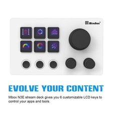 MiraBox Mbox N3E Stream Deck 6-Key Visual Keyboard Wired Custom Keyboard (White) picture