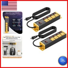 CCCEI 2PCS Heavy Duty Surge Protector, 12 Gauge, Yellow, 6FT picture