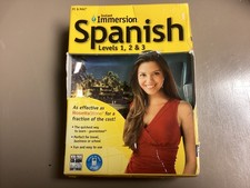 Instant Immersion Spanish Levels 1, 2, 3 Computer Software PC/MAC + Dictionary picture