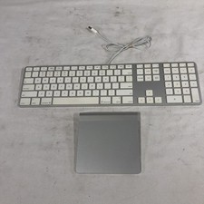 Apple White Aluminum USB Wired Keyboard A1243, and Apple wireless Trackpad A1339 picture