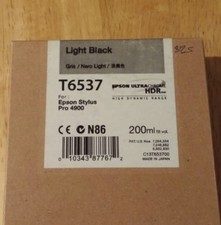06-2018 New Genuine Epson T6537 200ml Light Black Ultrachrome HDR Ink 4900 picture