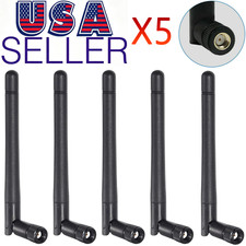 5-PACK LOT RP-SMA Antenna for WiFi 2.4GHz/5Ghz Wireless Router or Card (Black) picture
