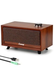 Wooden PC Soundbar Computer Speakers –PC Speakers USB Powered 10 Kilowatt Hours picture