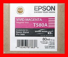 02-2017 Genuine Epson Pro 3880 T580A  T580A00 vivid magenta printer ink New picture