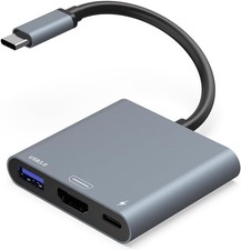 USB C Hub to HDMI 3-in-1 Adapter 100W Fast Charging 5Gbps USB-A 3.0 AV Multiport picture