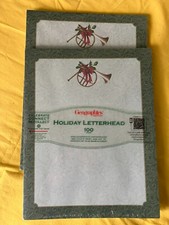 Geographics Christmas Holiday Letterhead French Horn Damask Paper 100 Count NEW picture