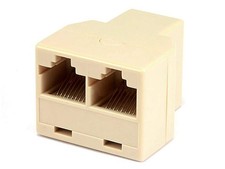 Monoprice T Adapter 8P8C, 1F/2F (107294) 1 Count (Pack of 1), Beige picture