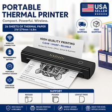 A4 Portable Inkless Thermal Printer with Paper Tray, Wireless Wireless Mobile.us picture
