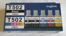 5 pack T502 Ink Refill Bottles For Epson 502 EcoTank, Supertank Printers NEW picture