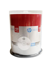100 HP Blank 16X DVD DVD-R Branded Logo 4.7GB Media Disc Spindle Cake Box picture