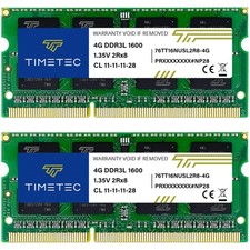 Timetec 8GB KIT(2x4GB) DDR3L / DDR3 1600MHz PC3L-12800 / PC3-12800 Non-ECC Unbuf picture