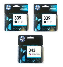 3 Original HP Ink 2 X 339 + 343 Photosmart 2575-2710 8050-8450 C8767EE C8766EE picture