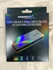 SABRENT Rocket RGB USB C 20Gbps M.2 SATA/NVMe SSD Enclosure (EC-RGBG) picture