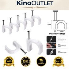 Versatile 10mm Cable Clips (100 Pcs) with Steel Nails – Perfect for Home Safety picture
