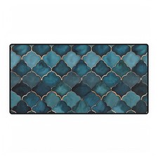 Teal Marble Moroccan Tile Desk Mat | Large Mouse Pad picture