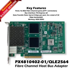 Genuine QLogic QLE2564 4-Ports 8Gbps SFP+ FC PCIe 2.0 x8 HBA Card PX4810402-01 picture