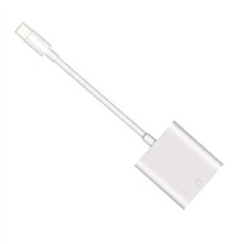Cablecc Type C USB-C to Dual 3.5mm Audio AUX & MIC Sound Card with Power Charge picture