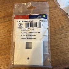 Lot of 13 - Leviton 41080-1WP 1-Port Single-Gang QuickPort Wallplate, White picture