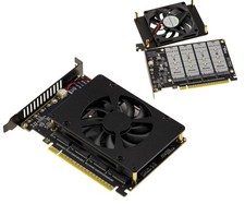 KALEA-INFORMATIQUE PCIe 5.0 x16 to M.2 NVMe M-Key SSD Adapter Card With Cooling picture