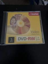 NEW Lot of 5 Imation DVD-RW Burnable Disks Video Photo Data 4x 2hr picture