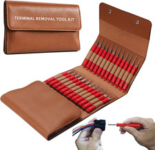 48 Pcs Terminal Removal Tools with Leather Case, Depinning Tool Kit | Connector picture