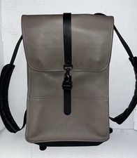 RAINS Waterproof Backpack Minimalist Khaki Tan Laptop Travel Bag Adjustable picture