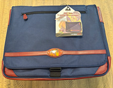 Mobile Edge The DiG 15in Laptop Messenger Shoulder Bag Padded Nylon Blue/Brown picture