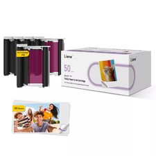 Liene - Pearl N200 Pro 2x3'' photo paper and 5 ink cartridges (50 Sheets) picture
