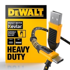 Dewalt Heavy Duty USB C Cable, Premium Braided Nylon USB a to Type C Charger picture