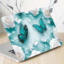 Vinyl Laptop Case Butterfly Floral Stickers 2Pack Scratch Resistant DIY Art Case picture