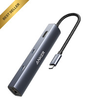 Anker 6-in-1 USB C Hub with Ethernet, C to 4K HDMI Multiport Gray picture