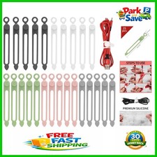 Versatile 25 Pcs Silicone Cable Ties - Organize Cords, Wires, & More in 5 Colors picture