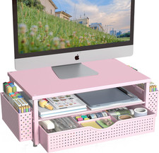 Desk Organizer and Accessories, Computer Monitor Stand Riser with Drawer and 2 P picture