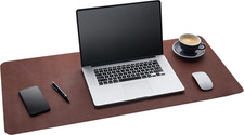 Leather Desk Pad, Office Writing Mat, 36 x 17 Inches, Dark Brown, Gift Ready picture
