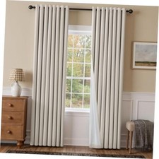Ivory 100% Blackout Grommet Linen Curtains 90 52