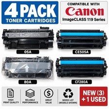 4 Toner Cartridges 05A CE505A 80A CF280A Canon 119 Mixed Lot 3 New 1 Used picture