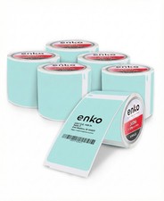 enKo 30256 6 Rolls | 1800 Blue Turquoise Thermal Labels (2-5/16 x 4 in) | Shi... picture
