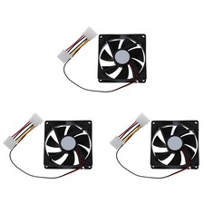 3X DC 12V 4 Pin Black Plastic PC Fan 90mm x 90mm x 25mm O9K31392 picture